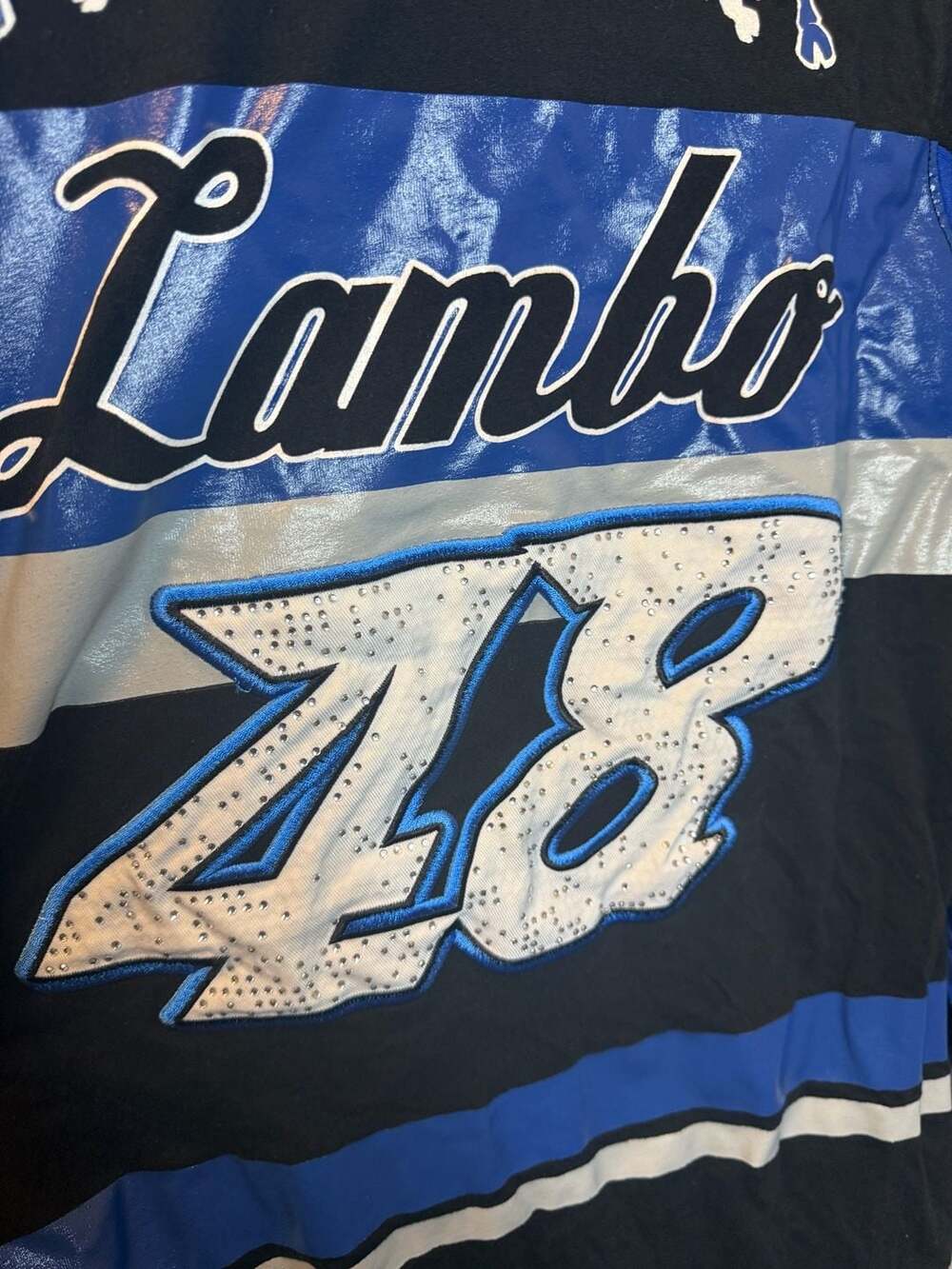 Bare Fox Lambo 48 Rhinestone Graphic Long Sleeve Shirt Size Large - Picture 2 of 8